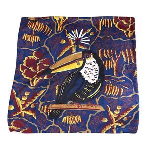 Designer Fragonard Parfumeur Toucan Bird Pillowcase 17" Tropical Print Blue Red